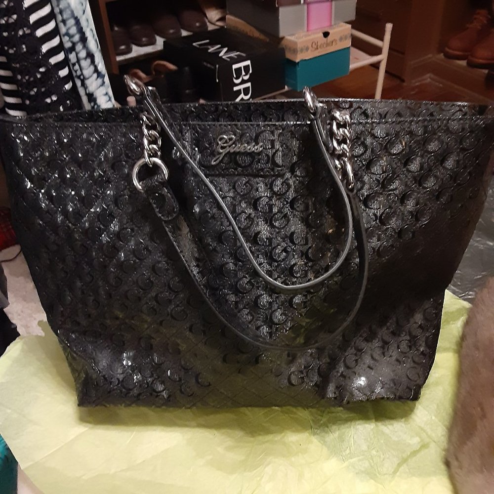 Guess Large Black Handbag DISCOUNTED SHIPPING!